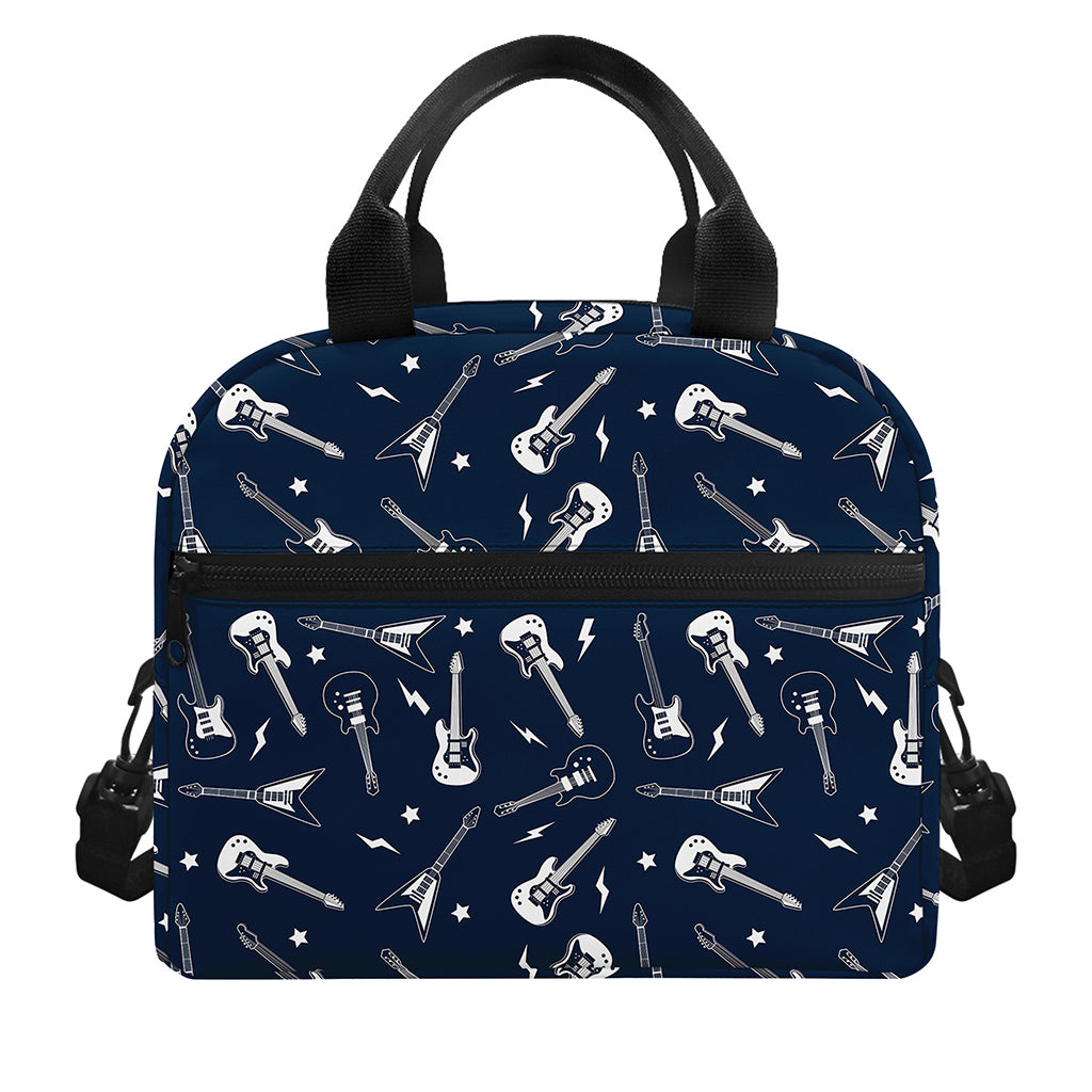 Electric Guitar Pattern Print Insulated Lunch Bag