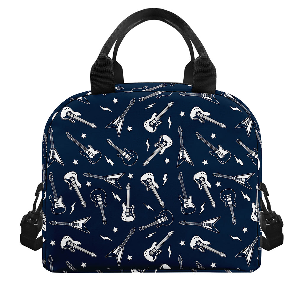 Electric Guitar Pattern Print Insulated Lunch Bag