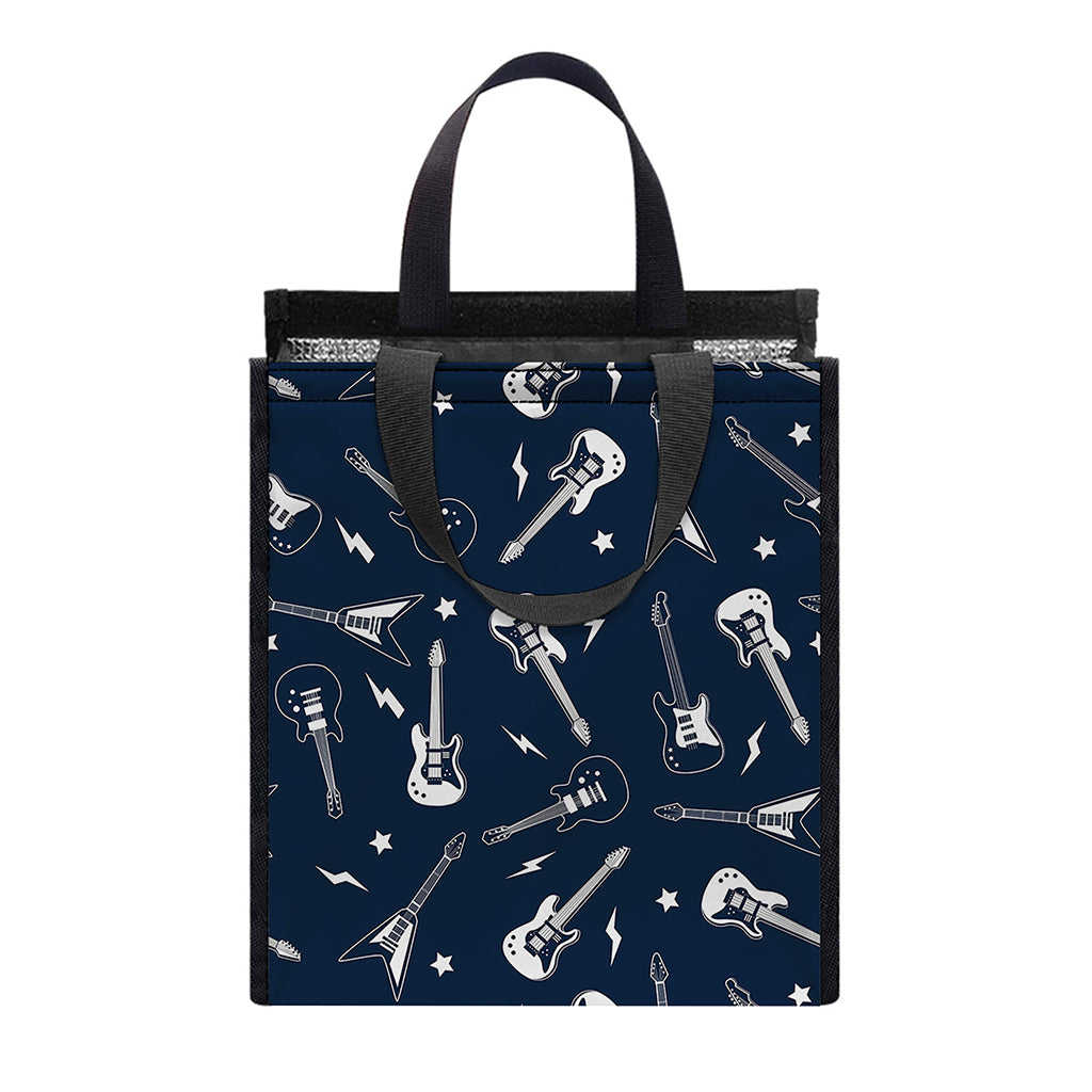 Electric Guitar Pattern Print Insulated Lunch Tote