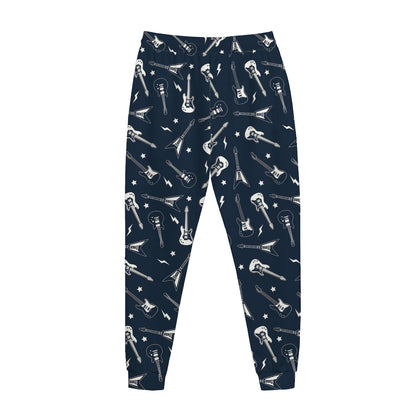 Electric Guitar Pattern Print Jogger Pants