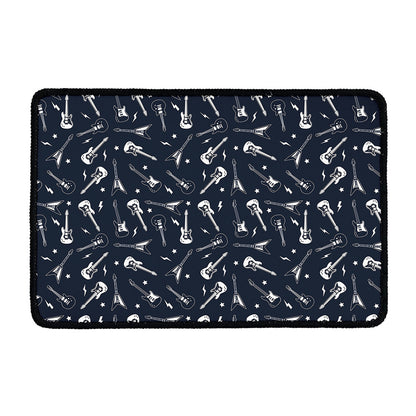 Electric Guitar Pattern Print Kitchen Mat