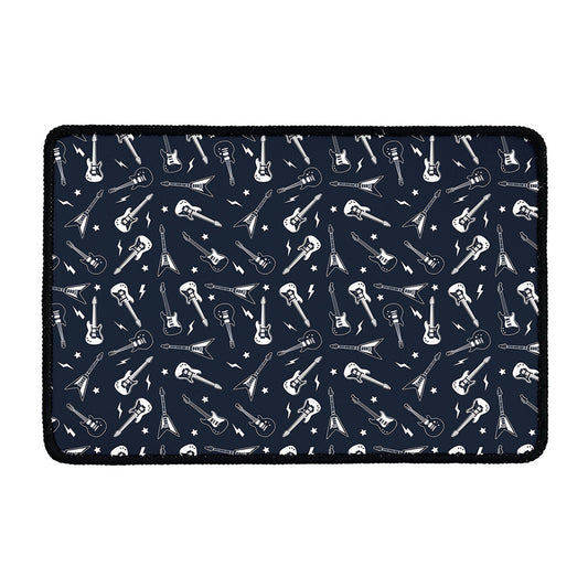 Electric Guitar Pattern Print Kitchen Mat