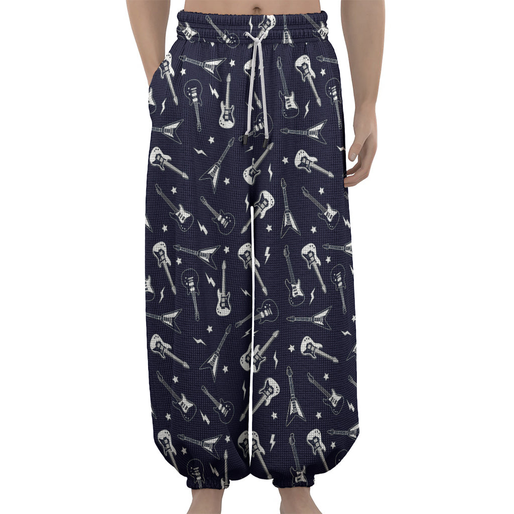 Electric Guitar Pattern Print Lantern Pants