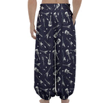 Electric Guitar Pattern Print Lantern Pants