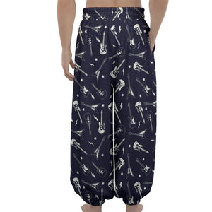 Electric Guitar Pattern Print Lantern Pants