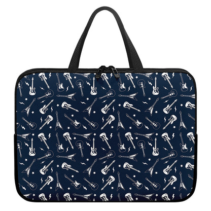 Electric Guitar Pattern Print Laptop Sleeve With Handle