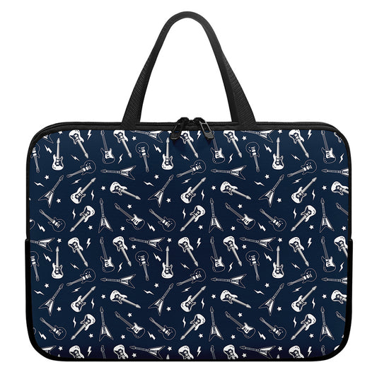 Electric Guitar Pattern Print Laptop Sleeve With Handle