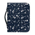 Electric Guitar Pattern Print Leather Bible Cover