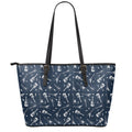 Electric Guitar Pattern Print Leather Tote Bag With Zipper