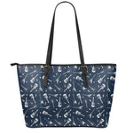 Electric Guitar Pattern Print Leather Tote Bag