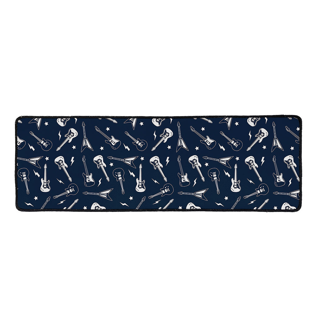 Electric Guitar Pattern Print Long Kitchen Mat