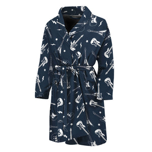 Electric Guitar Pattern Print Men's Bathrobe