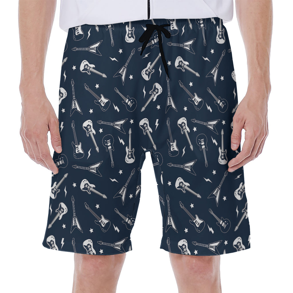 Electric Guitar Pattern Print Men's Beach Shorts