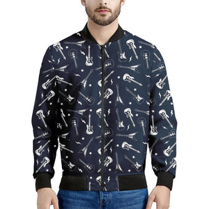 Electric Guitar Pattern Print Men's Bomber Jacket