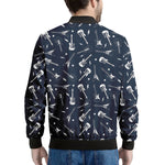 Electric Guitar Pattern Print Men's Bomber Jacket