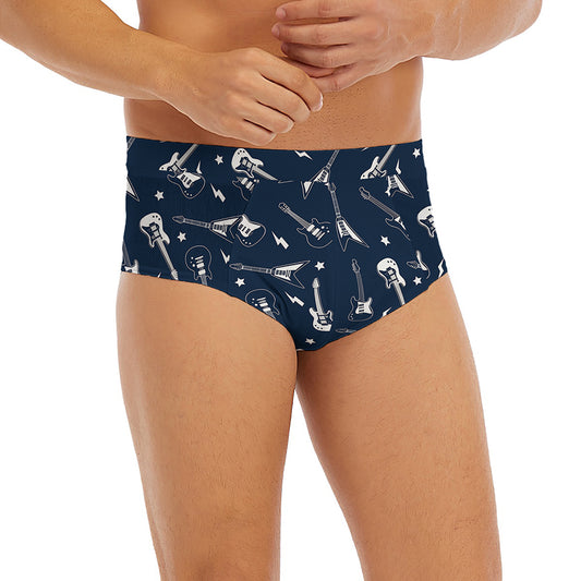Electric Guitar Pattern Print Men's Briefs