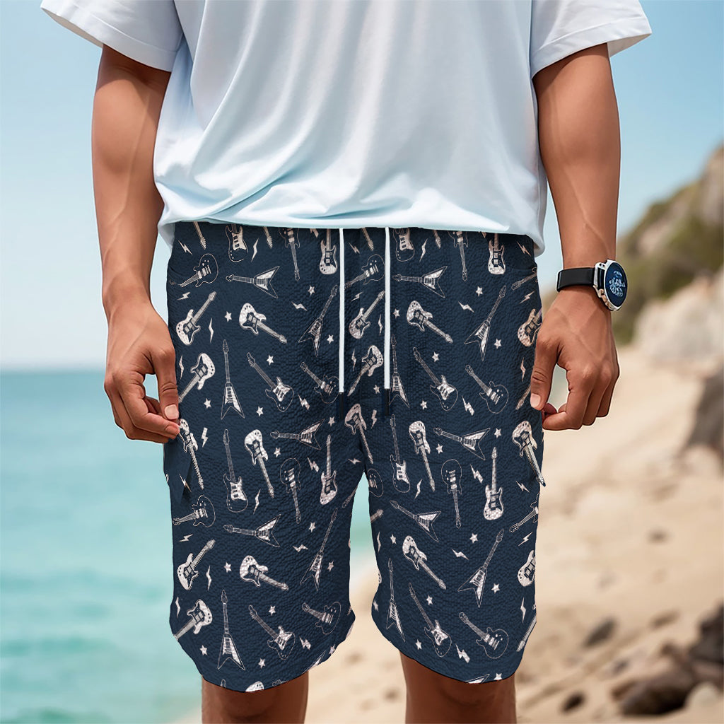 Electric Guitar Pattern Print Men's Cargo Shorts