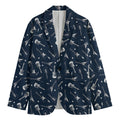 Electric Guitar Pattern Print Men's Cotton Blazer
