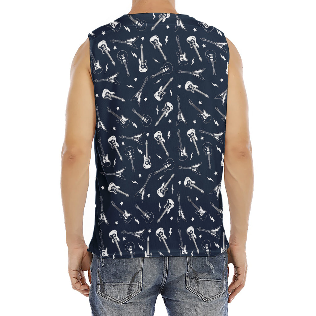 Electric Guitar Pattern Print Men's Fitness Tank Top