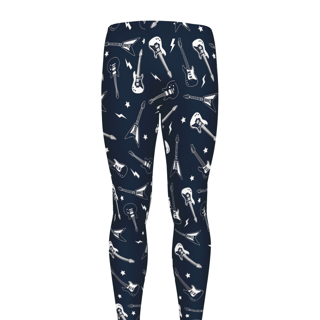 Electric Guitar Pattern Print Men's leggings
