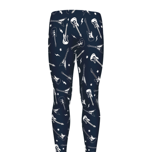 Electric Guitar Pattern Print Men's leggings