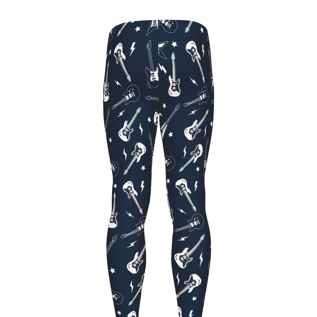 Electric Guitar Pattern Print Men's leggings