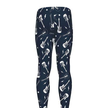 Electric Guitar Pattern Print Men's leggings