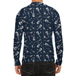 Electric Guitar Pattern Print Men's Long Sleeve Rash Guard