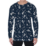 Electric Guitar Pattern Print Men's Long Sleeve T-Shirt