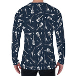 Electric Guitar Pattern Print Men's Long Sleeve T-Shirt