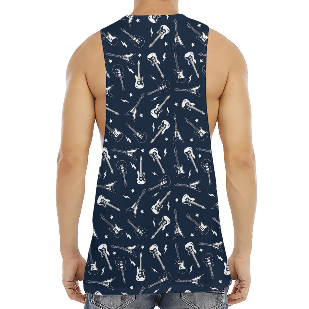 Electric Guitar Pattern Print Men's Muscle Tank Top