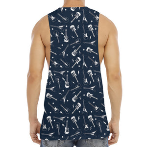 Electric Guitar Pattern Print Men's Muscle Tank Top