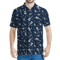 Electric Guitar Pattern Print Men's Polo Shirt