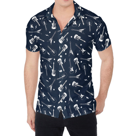 Electric Guitar Pattern Print Men's Shirt