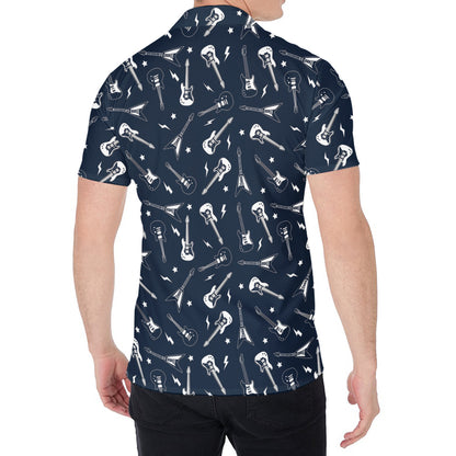 Electric Guitar Pattern Print Men's Shirt
