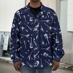 Electric Guitar Pattern Print Men's Shirt Jacket