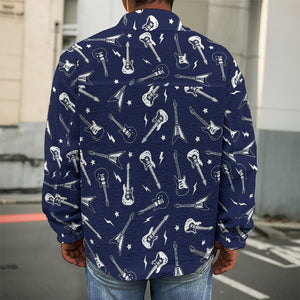 Electric Guitar Pattern Print Men's Shirt Jacket