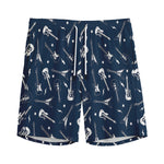 Electric Guitar Pattern Print Men's Sports Shorts