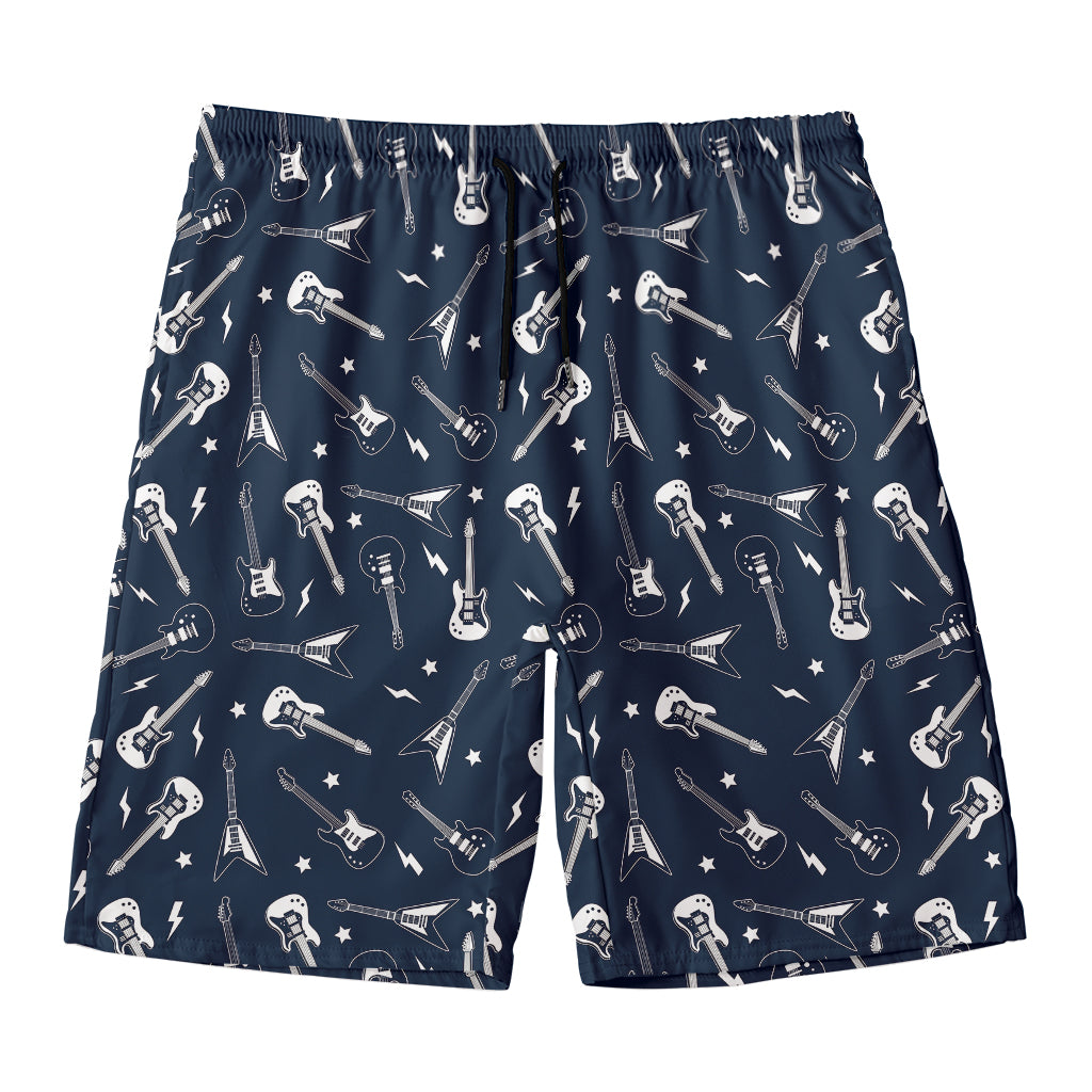 Electric Guitar Pattern Print Men's Swim Trunks