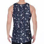 Electric Guitar Pattern Print Men's Velvet Tank Top