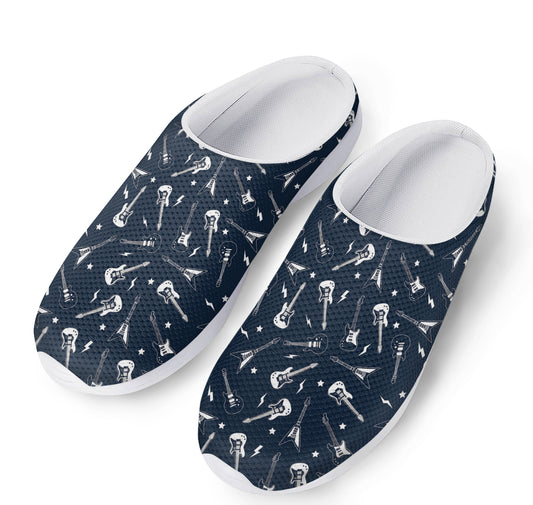 Electric Guitar Pattern Print Mesh Casual Shoes