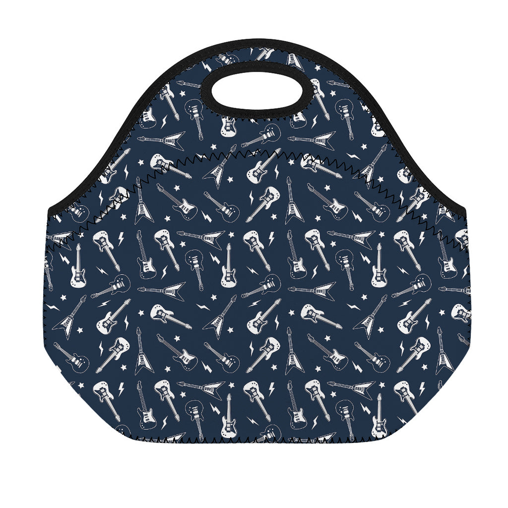Electric Guitar Pattern Print Neoprene Lunch Bag