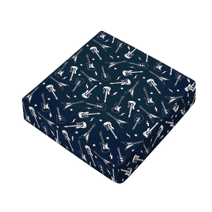 Electric Guitar Pattern Print Outdoor Seat Cushion Cover