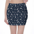 Electric Guitar Pattern Print Pencil Mini Skirt