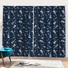 Electric Guitar Pattern Print Pencil Pleat Curtains