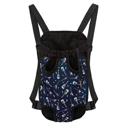Electric Guitar Pattern Print Pet Carrier Backpack