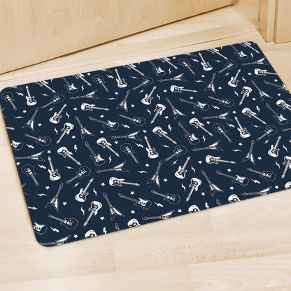 Electric Guitar Pattern Print Polyester Doormat