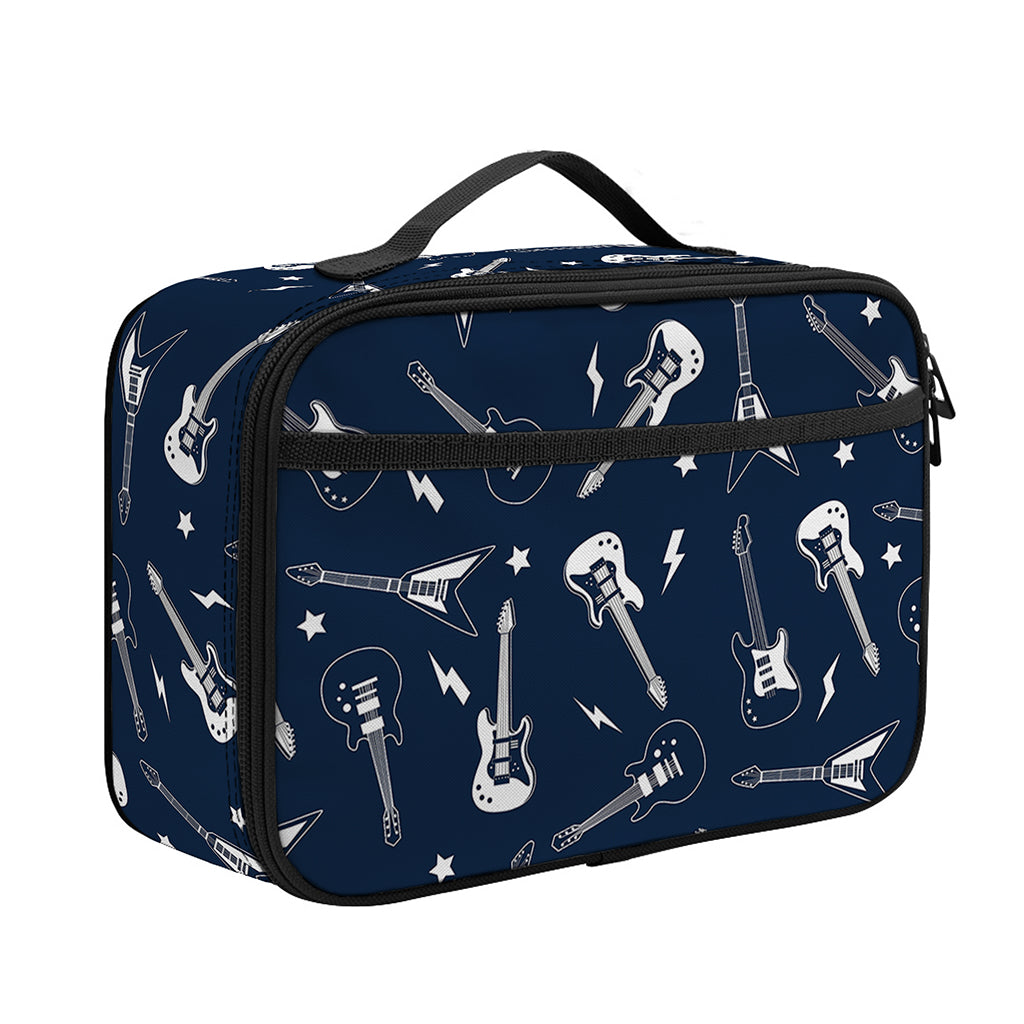 Electric Guitar Pattern Print Portable Lunch Bag