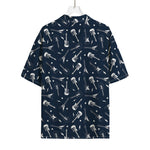 Electric Guitar Pattern Print Rayon Hawaiian Shirt