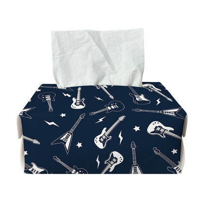 Electric Guitar Pattern Print Rectangle Tissue Box Cover